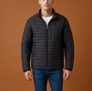 Hawke&ci Men's Quilted Puffer Jacket - Black Medium